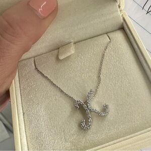 Roberto Coin Diamond cursive Initial k Necklace